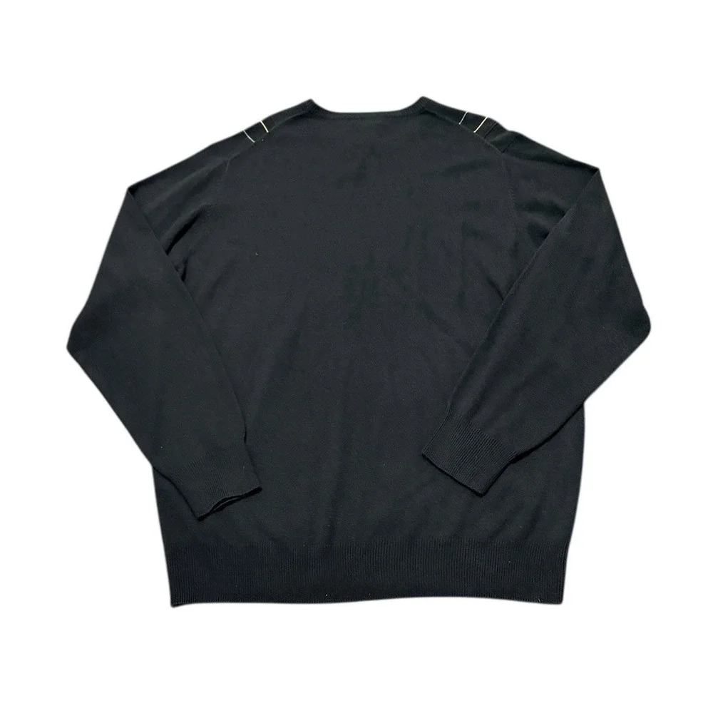 Dockers Sweater Mens‎ L Black Geometric L/S Relaxed Fit Lightweight Pullover NWT
